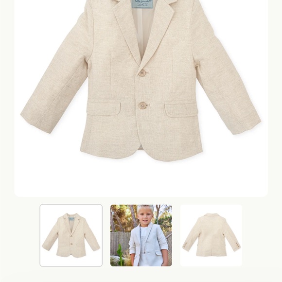 Elegant Sand Blazer for Kids - linen worn once - Picture 2 of 6